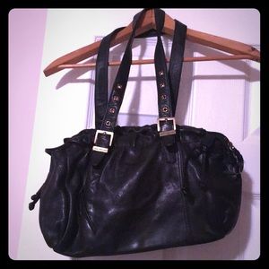 Black leather purse